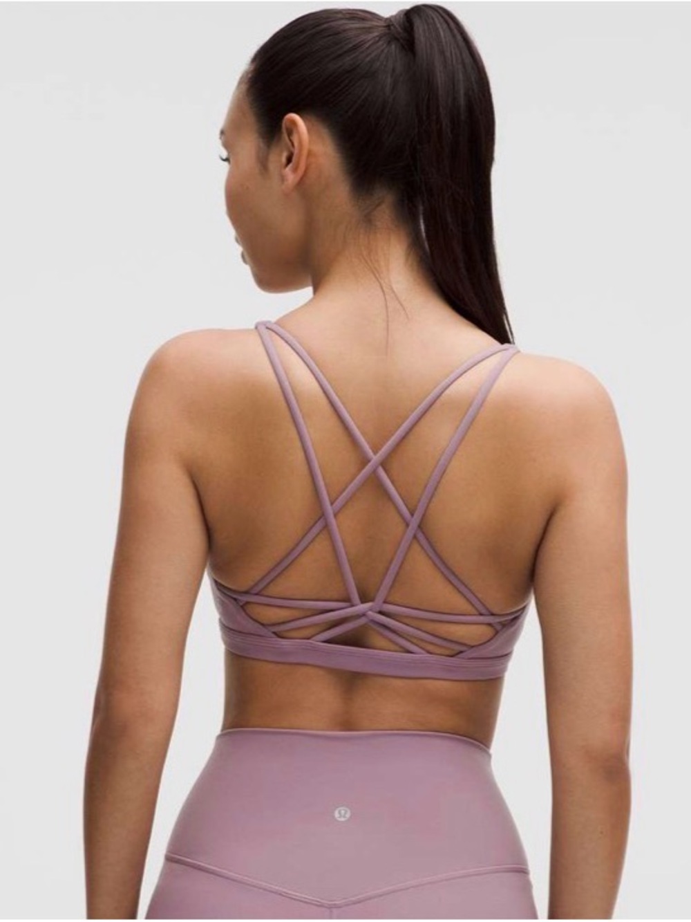 NWT Lululemon Nulu Strappy Scoop-Neck Mauve Sports Bra